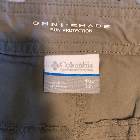 Columbia PFG Omni shield sun protection mens convertible pants size 40x32 - Picture 12 of 13